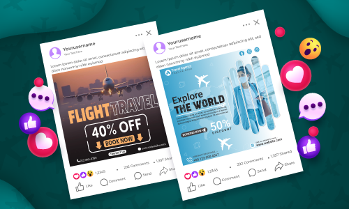 Airplane Facebook Post Maker Online—Ready-Made Designs, Effortless Editing