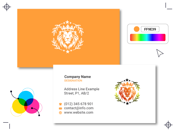 desain kartu nama bergambar singa