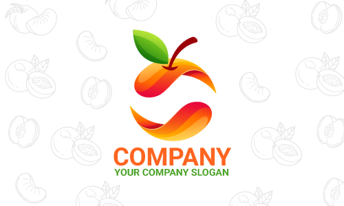 design de logotipo de pêssego