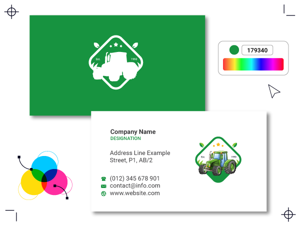 Diseño de tarjeta de presentación de tractor