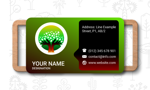 Diseño de tarjeta de presentación con forma de árbol